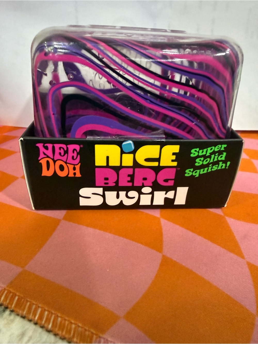 Nee Doh Nice Berg Swirl Super Solid Squish - Purple & Black